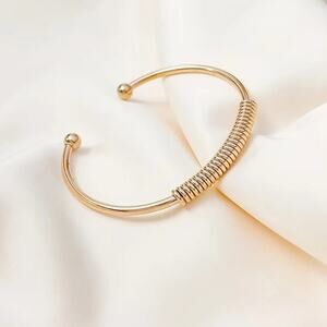 NEW NORDSTROM REVOLVE Gold Ball Graduated Coil Bracelet Bangle Cuff Jewelry